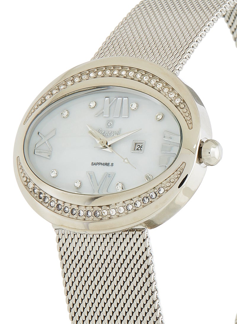 جينيفال من سويسرا ساعة يد ستانلس ستيل بعقارب وسوار طراز GLS132QWPW للنساء - Image 2