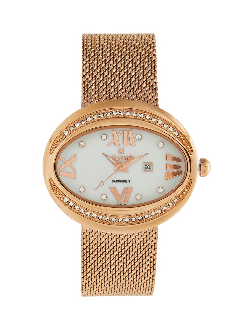 Geneval of Switzerland Women's Stainless Steel Analog Wrist Watch GLS132QRPW  - Image 1