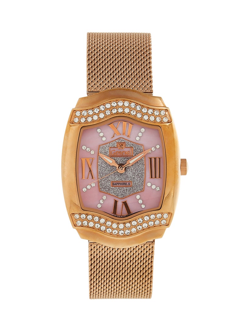 Geneval of Switzerland Women's Stainless Steel Analog Wrist Watch GLS134QRPP  - Image 1