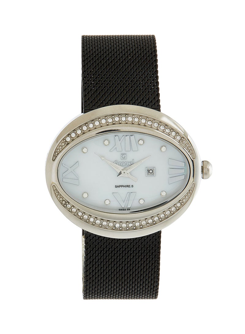 Geneval of Switzerland Women's Stainless Steel Analog Wrist Watch GLS132QWPWB  - Image 1