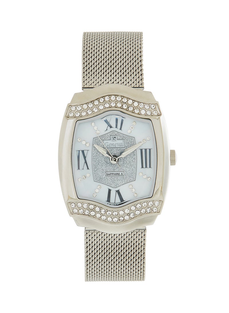 جينيفال من سويسرا ساعة يد بعقارب مصنوعة من الستانلس ستيل طراز GLS134QWPW للنساء - Image 1