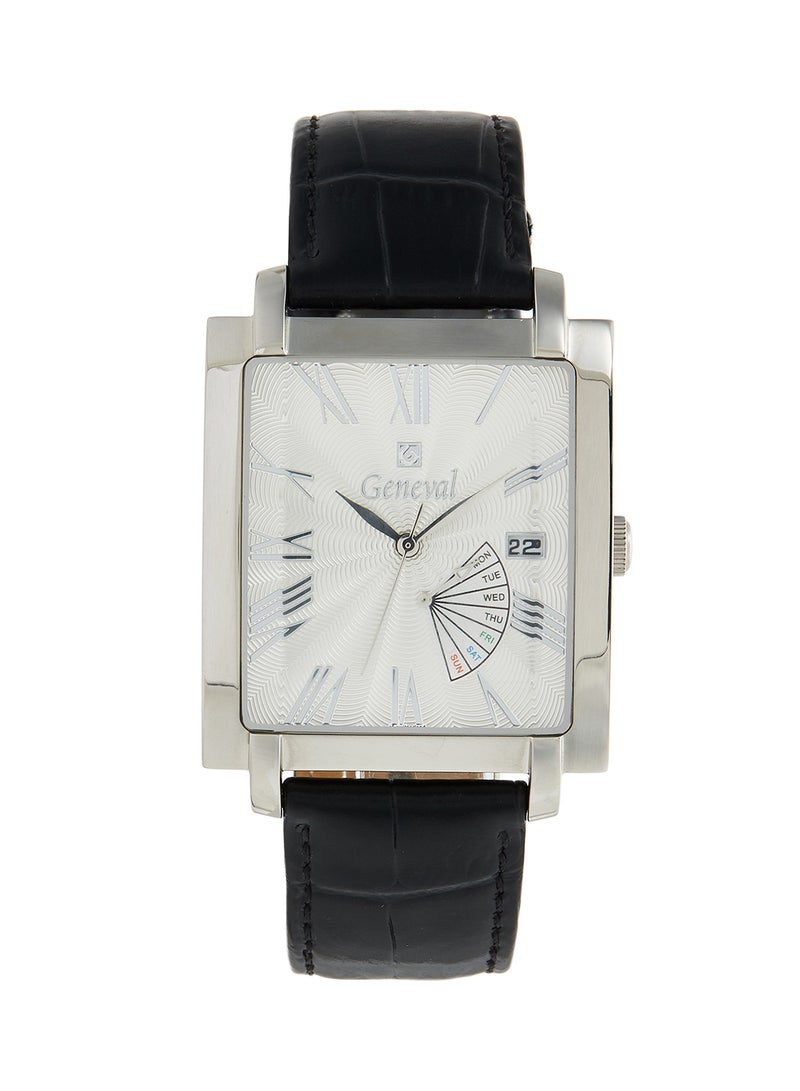 Geneval of Switzerland Men's Leather Analog Wrist Watch GL141WWB  - Image 1