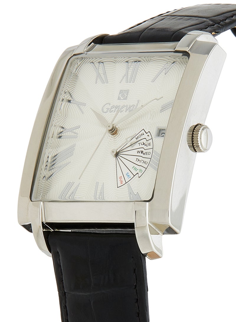 Geneval of Switzerland Men's Leather Analog Wrist Watch GL141WWB  - Image 2