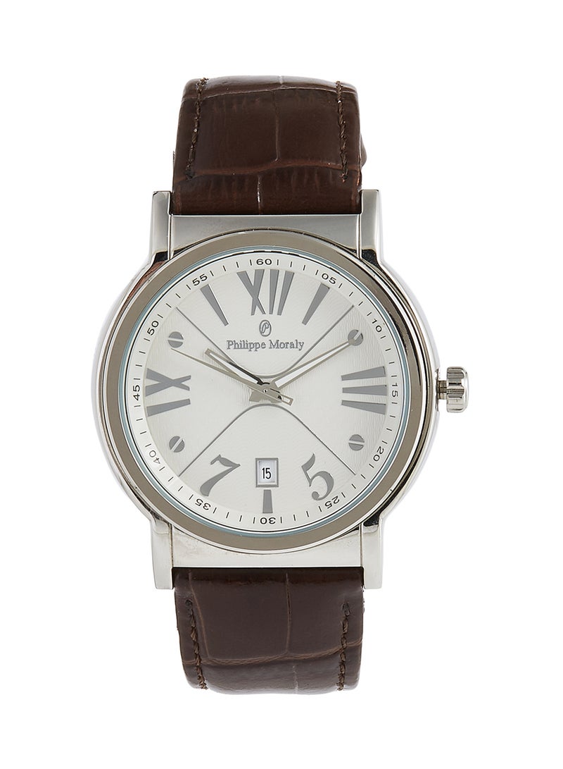 Philippe Moraly of Switzerland - Men's Leather Analog Wrist Watch L1153WWO - Image 1