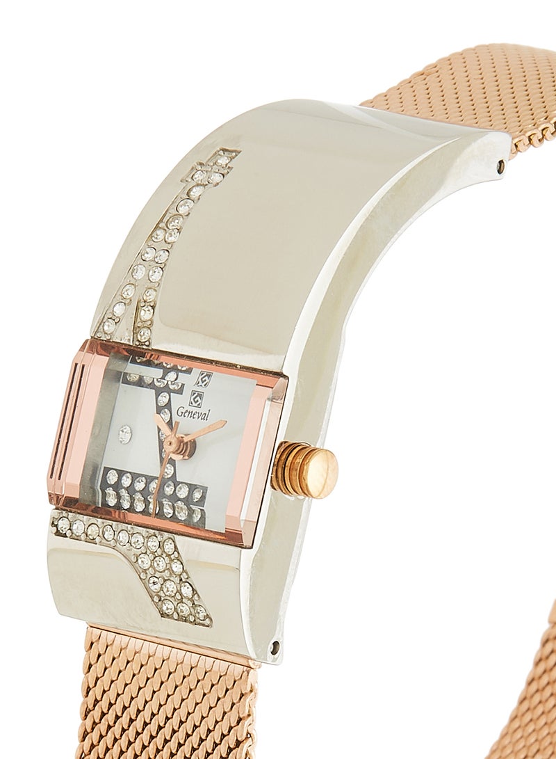 جينيفال من سويسرا ساعة يد ستانلس ستيل بعقارب طراز GLS124QCRW للنساء - Image 2