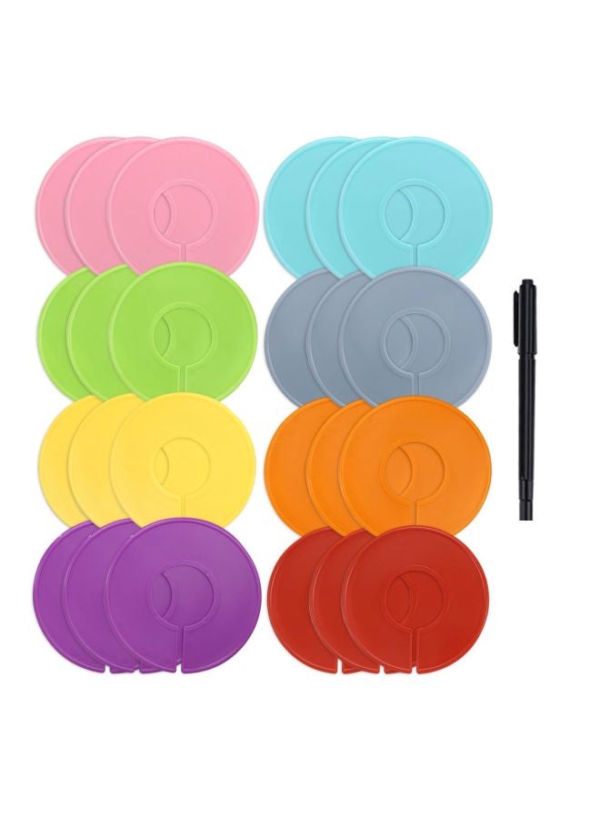 Caydo 25-Piece Clothing Size Dividers Round Hangers With Marker Pen Red/Blue/Green  - Image 1