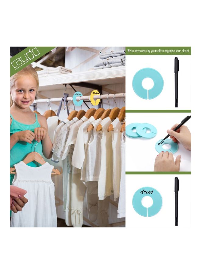 Caydo 25-Piece Clothing Size Dividers Round Hangers With Marker Pen Red/Blue/Green  - Image 4