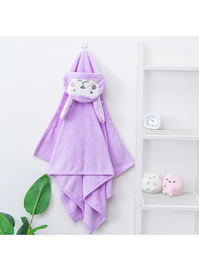 Water Absorbent Hooded Bath Towel Purple 40x7x30cm  - Image 3