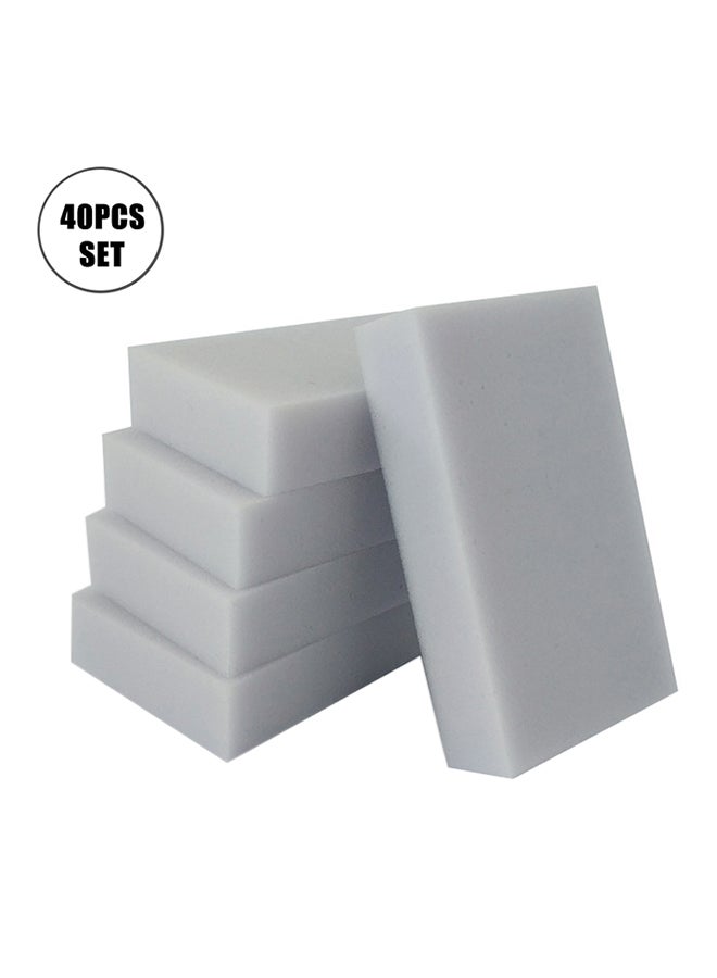 طقم إسفنجات تنظيف مكون من 40 قطعة رمادي 24x10x20سم - Image 1