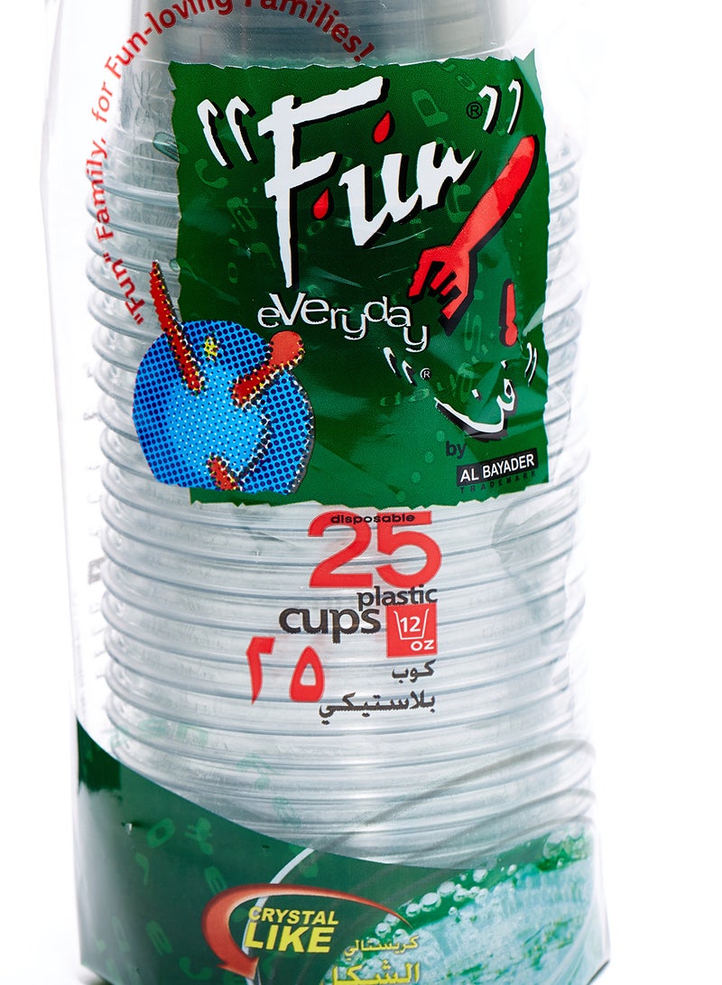 Fun 25-Piece Disposable Cups Clear  - Image 2