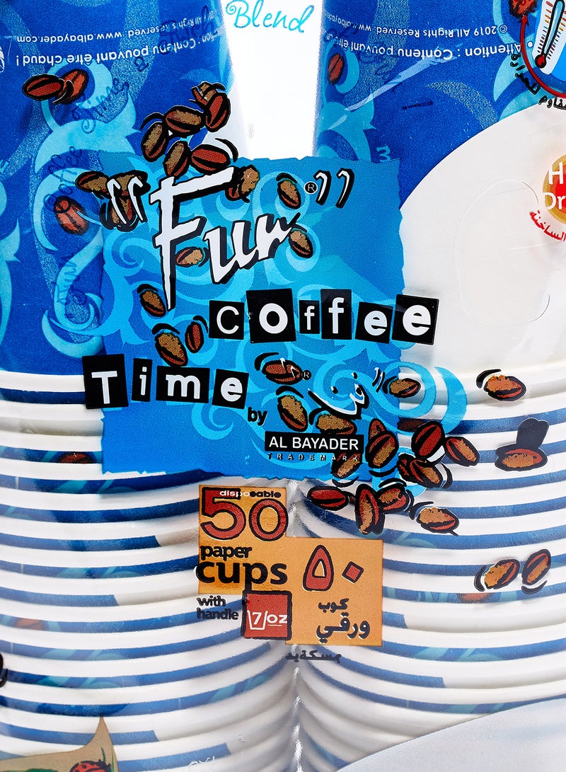 Fun 50-Piece Disposable Cups Blue  - Image 2