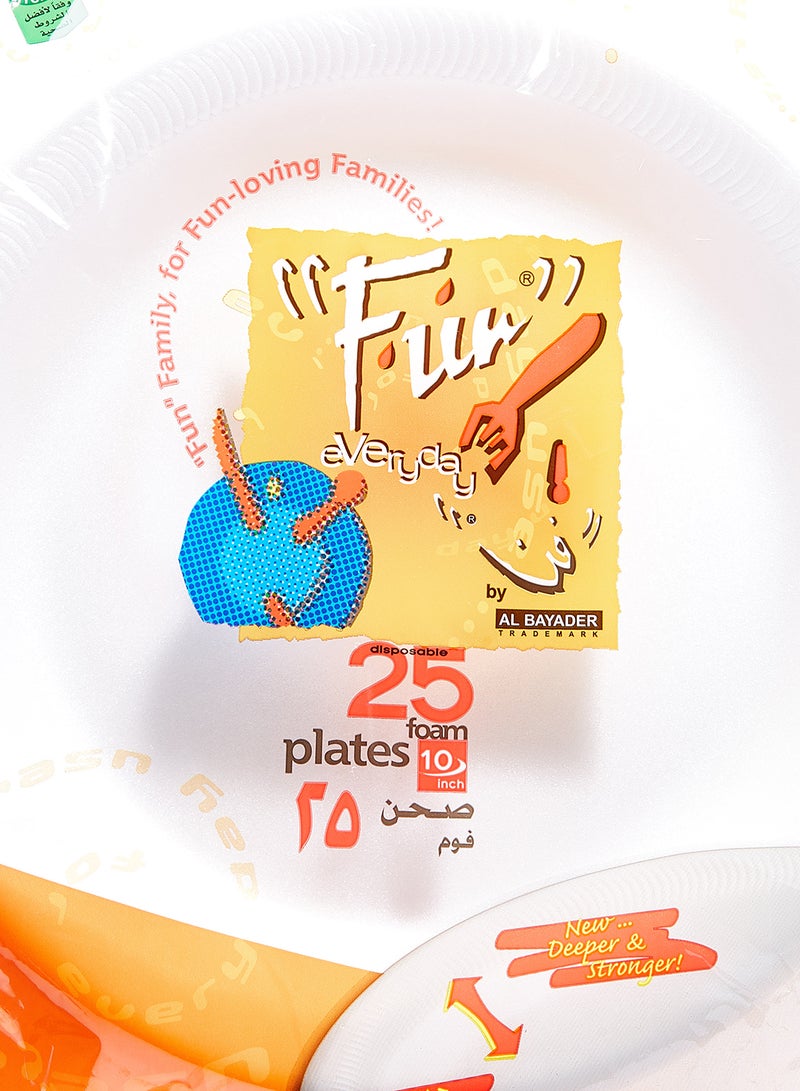 فن أطباق فوم للاستعمال مرة واحدة 25 قطعة - Image 2