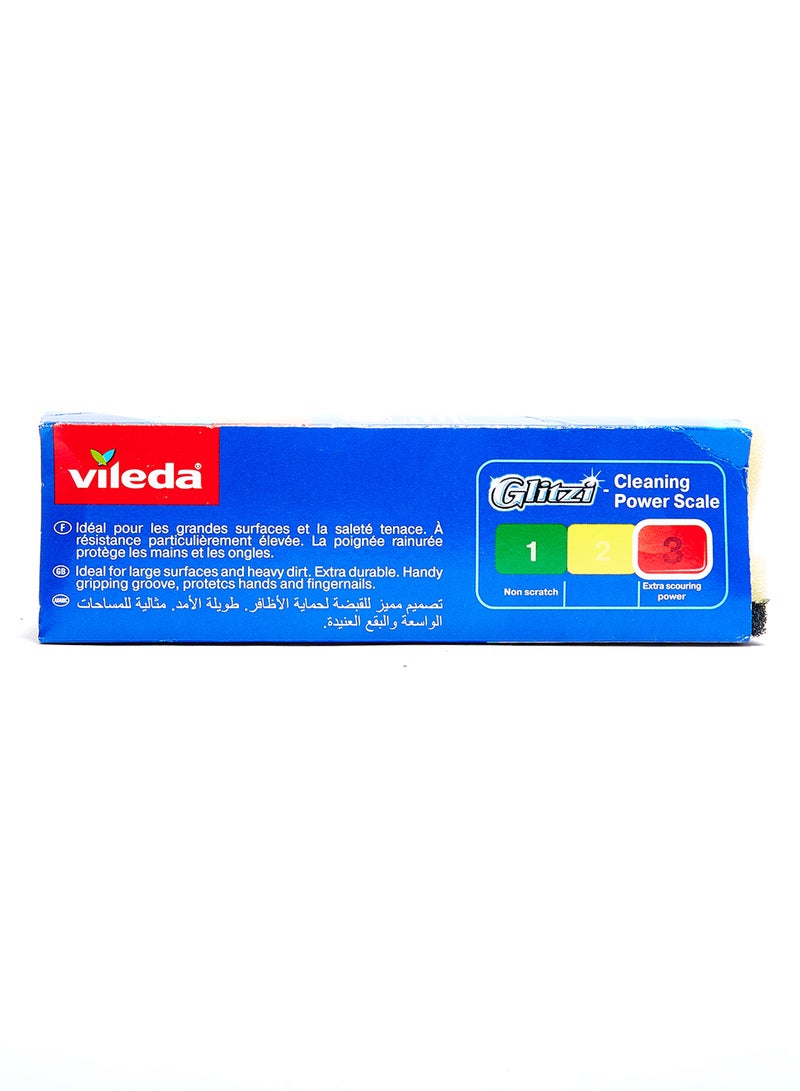 Vileda Glitzi Strong Jumbo Scourer Sponge 1Pc, Antibacterial, Long Lasting, Hygienic - Yellow And Black (1 Pc Per Pack) Multicolour - Image 2