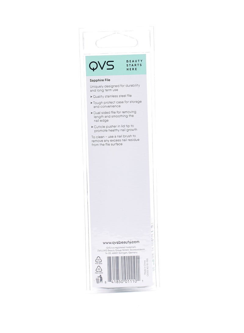 QVS Dual-Coated Sapphire Nail File Silver/Black  - Image 2