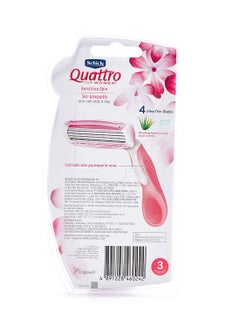 schick 3-Piece Quattro Razor Set Pink  - Image 2