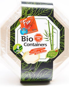 Fun 4-Piece Bio Large Containers White 14x6cm  - Image 2