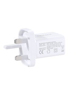 موماكس شاحن سريع UM13 بقابس بريطاني بقدرة 18 وات ومنفذ USB-C بتقنية PD + منفذ USB 3.0 أبيض  - Image 3