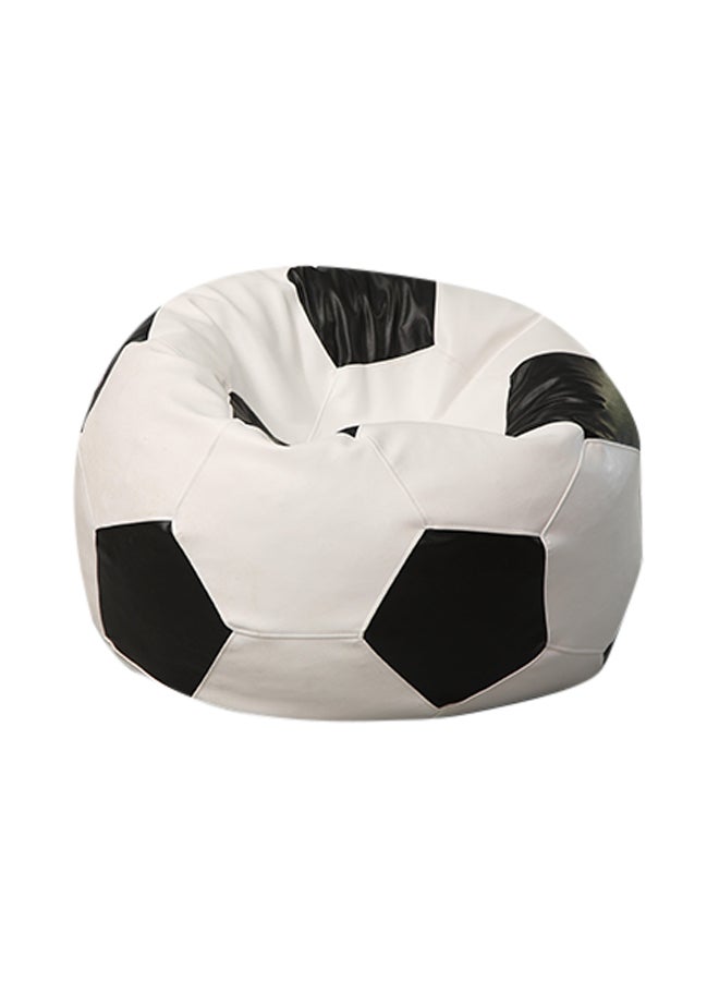 بين تو جو مقعد بين باج من الجلد على شكل كرة أبيض/ اسود 100X100سم