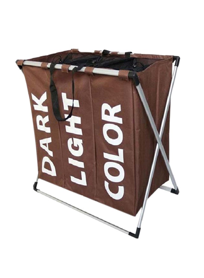 Foldable Laundry Basket Brown 45x60cm 