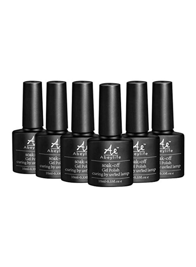 Abeylife - 6-Piece Nail Gel Polish Beige/Pink/Yellow - Image 1