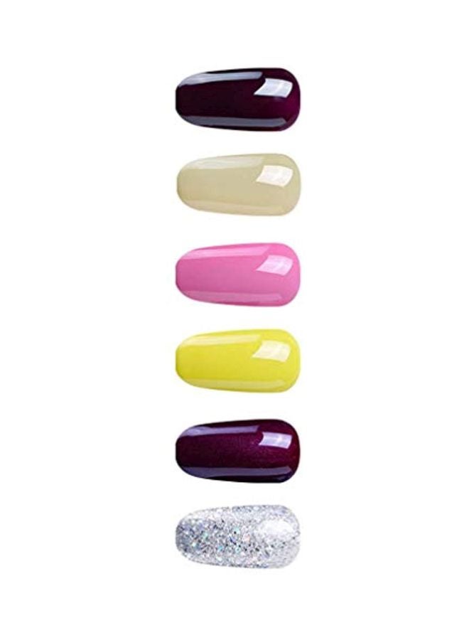 Abeylife - 6-Piece Nail Gel Polish Beige/Pink/Yellow - Image 1