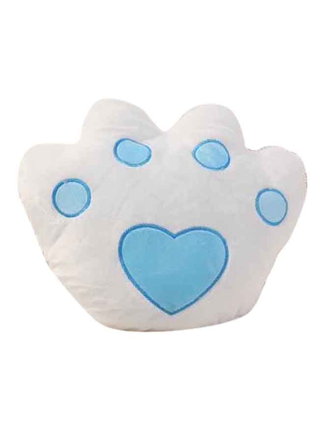 LED Light Paw Design Soft Decorative Pillow Polyester White/Blue 