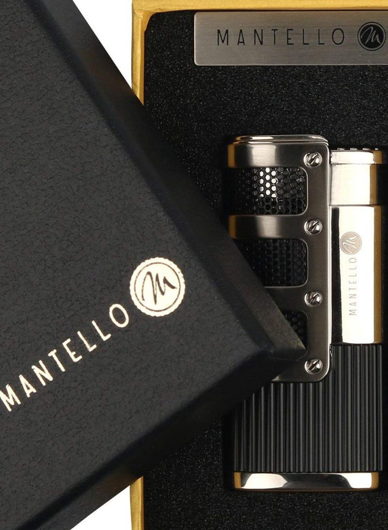 Mantello Cigars Triple Jet Flame Butane Torch Lighter - Image 2