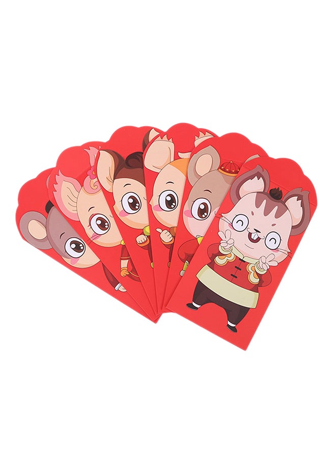 Generic 6-Piece 2020 Chinese Mouse Rat Envelopes Red  - Image 1