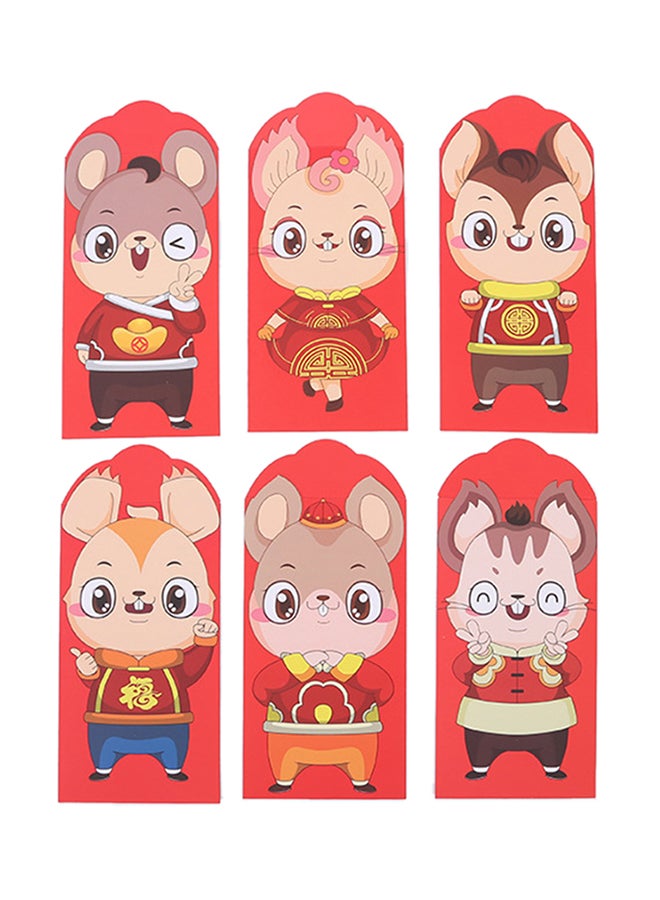 Generic 6-Piece 2020 Chinese Mouse Rat Envelopes Red  - Image 1