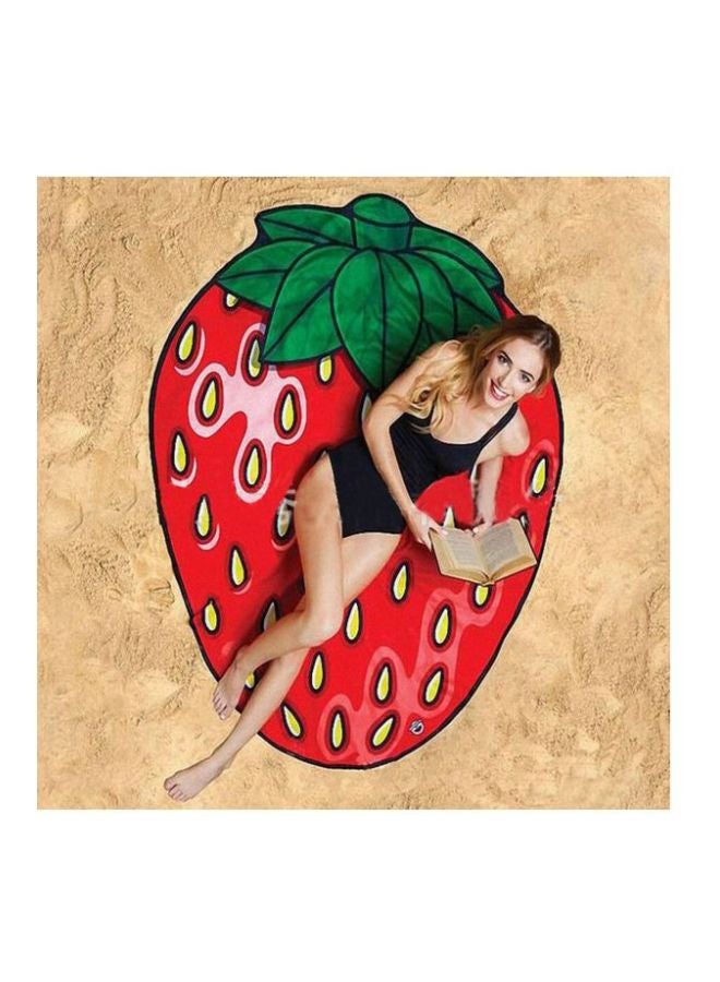 Printed Beach Towel Red/Green/Black - Image 2