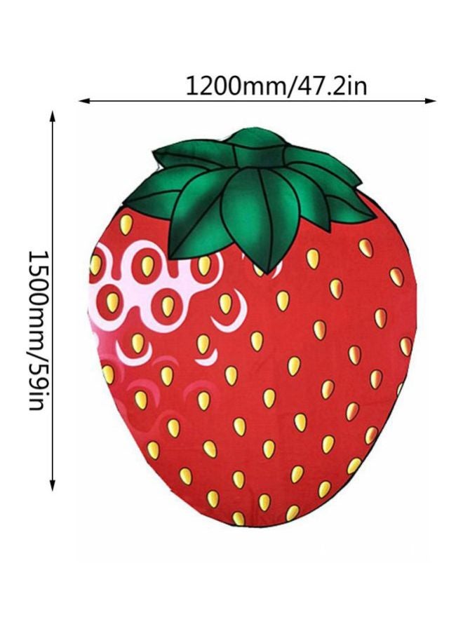 Printed Beach Towel Red/Green/Black - Image 3