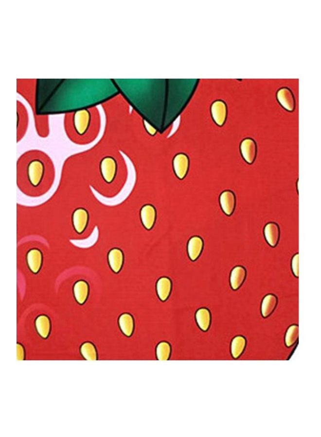 Printed Beach Towel Red/Green/Black - Image 4