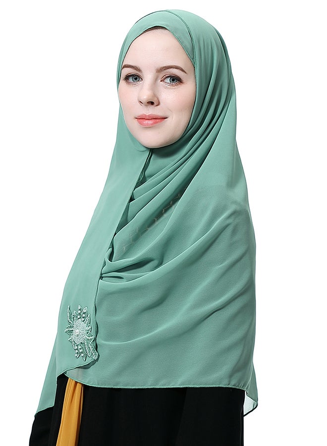 حجاب من قماش ناعم أخضر زيتوني - Image 5