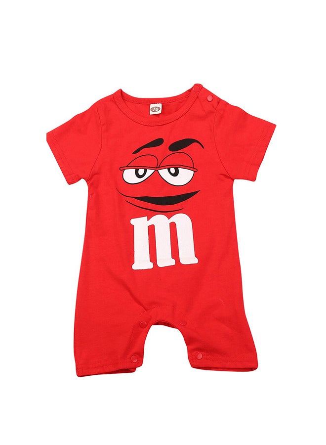 anabubu Short Sleeve Jumpsuit Red  - Image 1