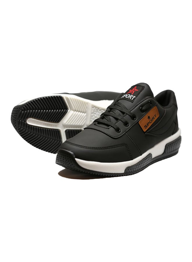 Combination Lace Up Low Top Sneakers Black