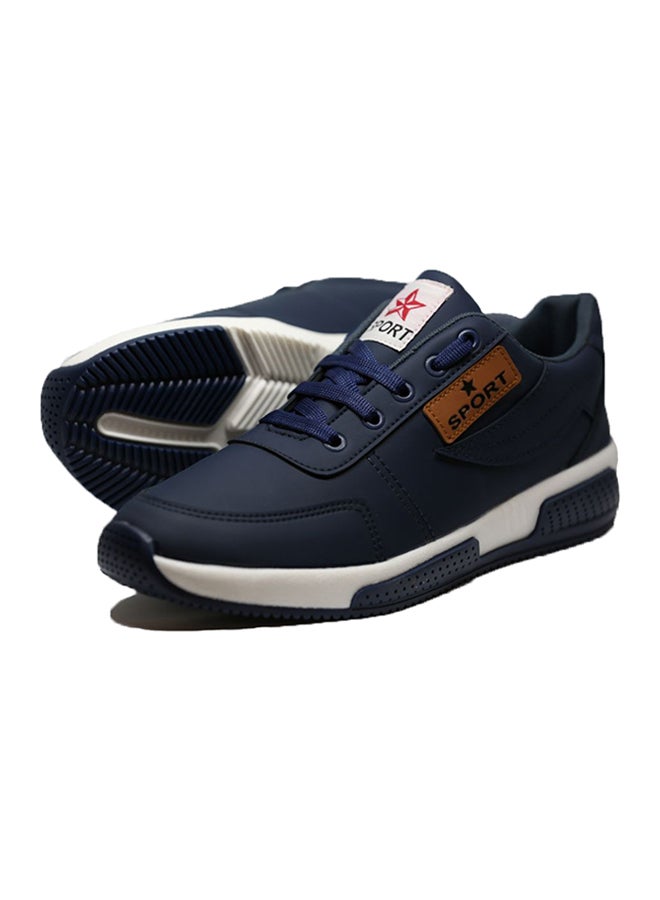 SPORT - Combination Lace Up Low Top Sneakers Navy Blue - Image 1