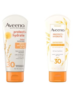 Aveeno Pack Of 2 Protect Plus Hydrate Sunscreen Lotion 