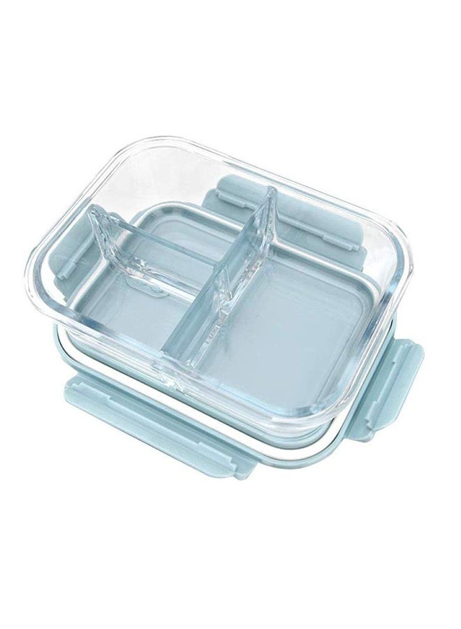 AIWANTO Three Compartment Lunch Box Blue/Clear 21x16x6centimeter - Image 2