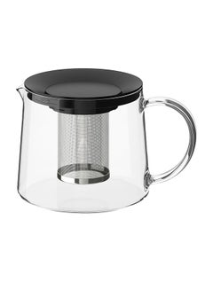 ZENHOME Heat Resistant Glass Teapot Black/Clear 14cm 