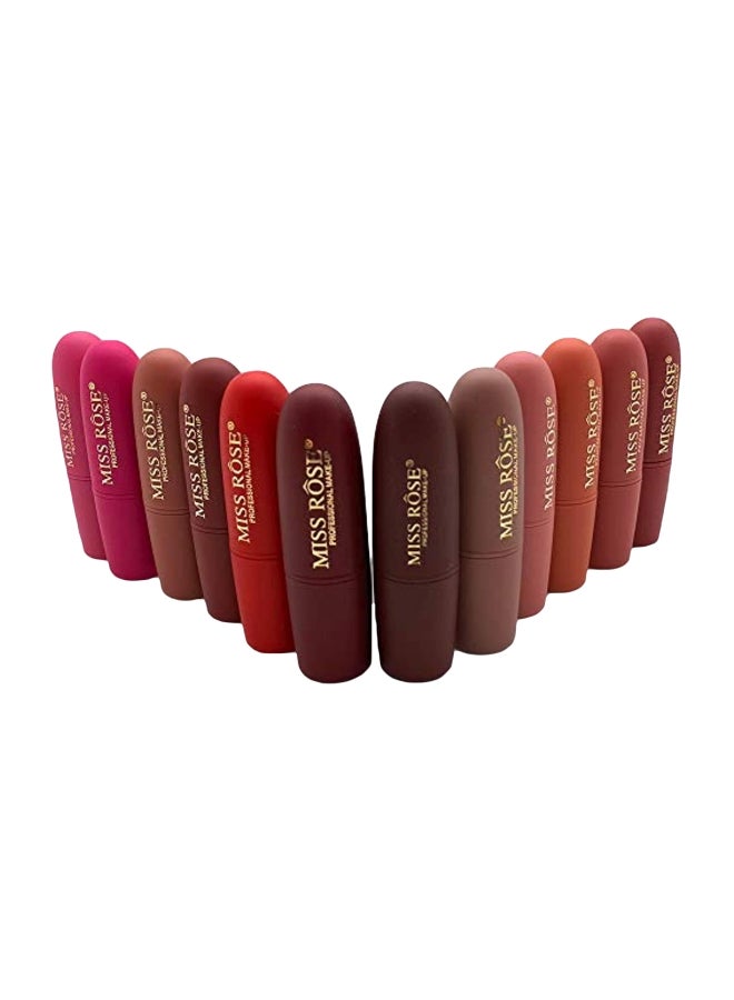 Miss Rose - Set Of 12 Matte Lipsticks Multicolour - Image 1