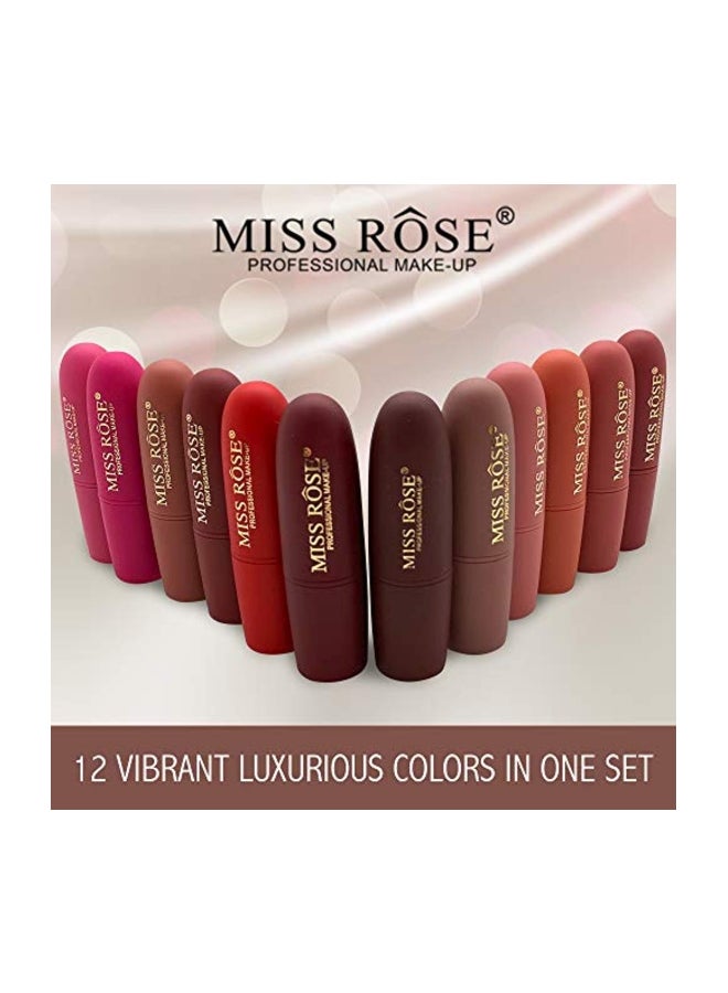 Miss Rose - Set Of 12 Matte Lipsticks Multicolour - Image 1