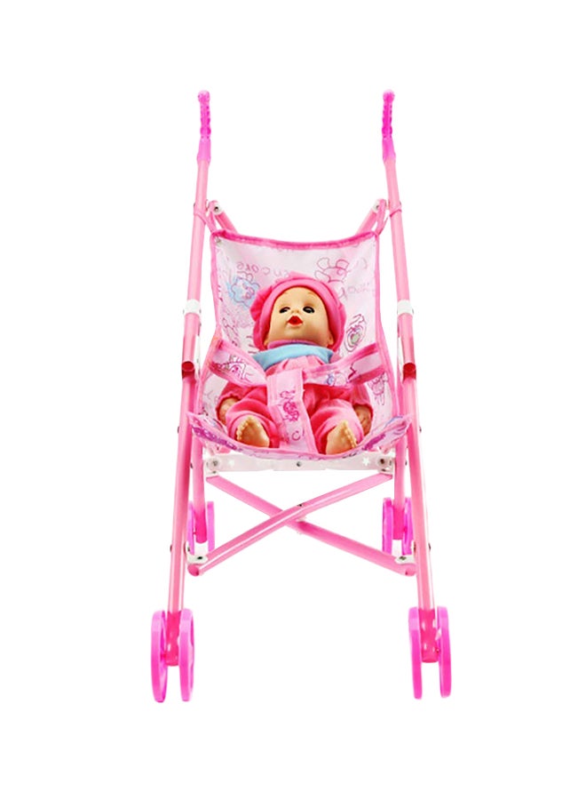 Toyshine Baby Doll With Real Moving Stroller - Image 1