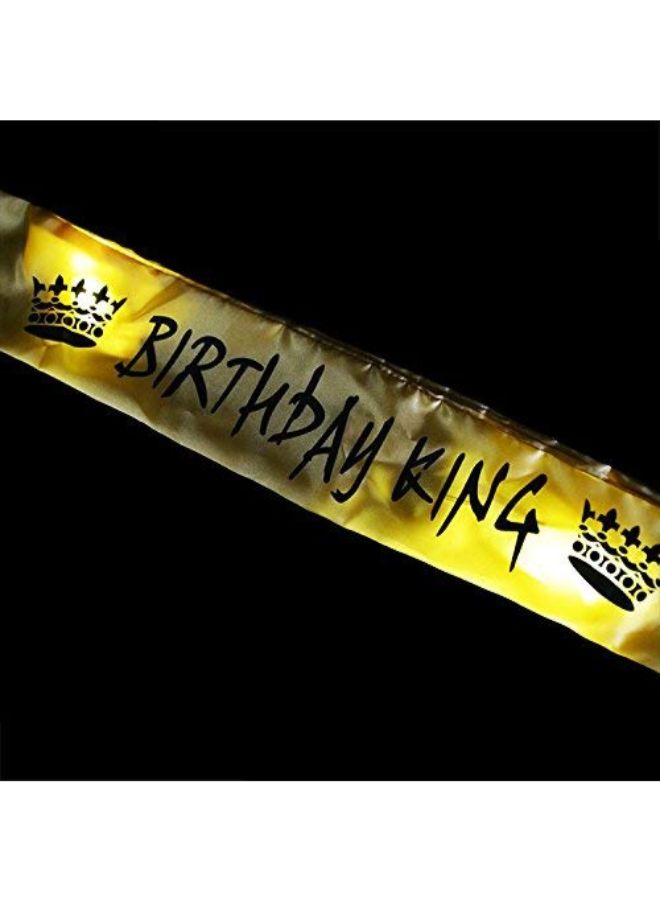 Wanna Party Birthday King Light Up Sash With LED Light  - Image 2