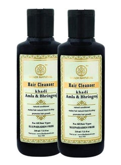 Khadi Natural Pack Of 2 Amla And Bhringraj Hair Cleanser Conditioner 2 x 210ml  - Image 1