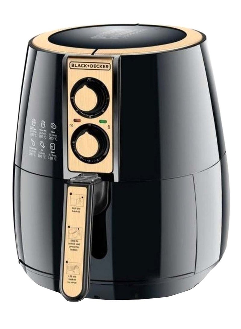 بلاك اند ديكر - قلاية هوائية إيروفري 4 L 1500 W AF300-B5 أسود/ذهبي - Image 1