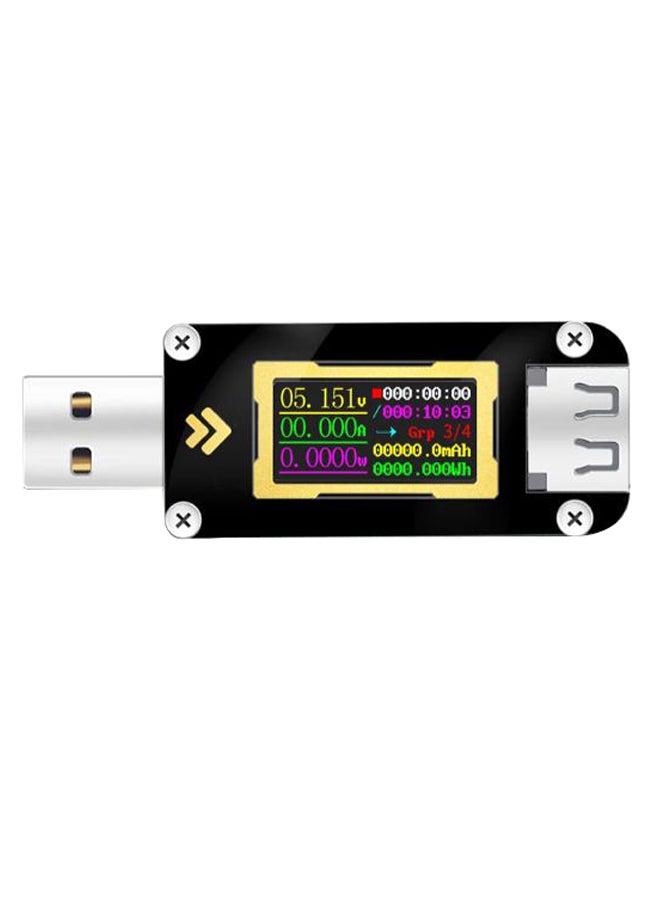 جهاز اختبار التيار والجهد متعدد الوظائف مزود بمنفذ USB أسود 