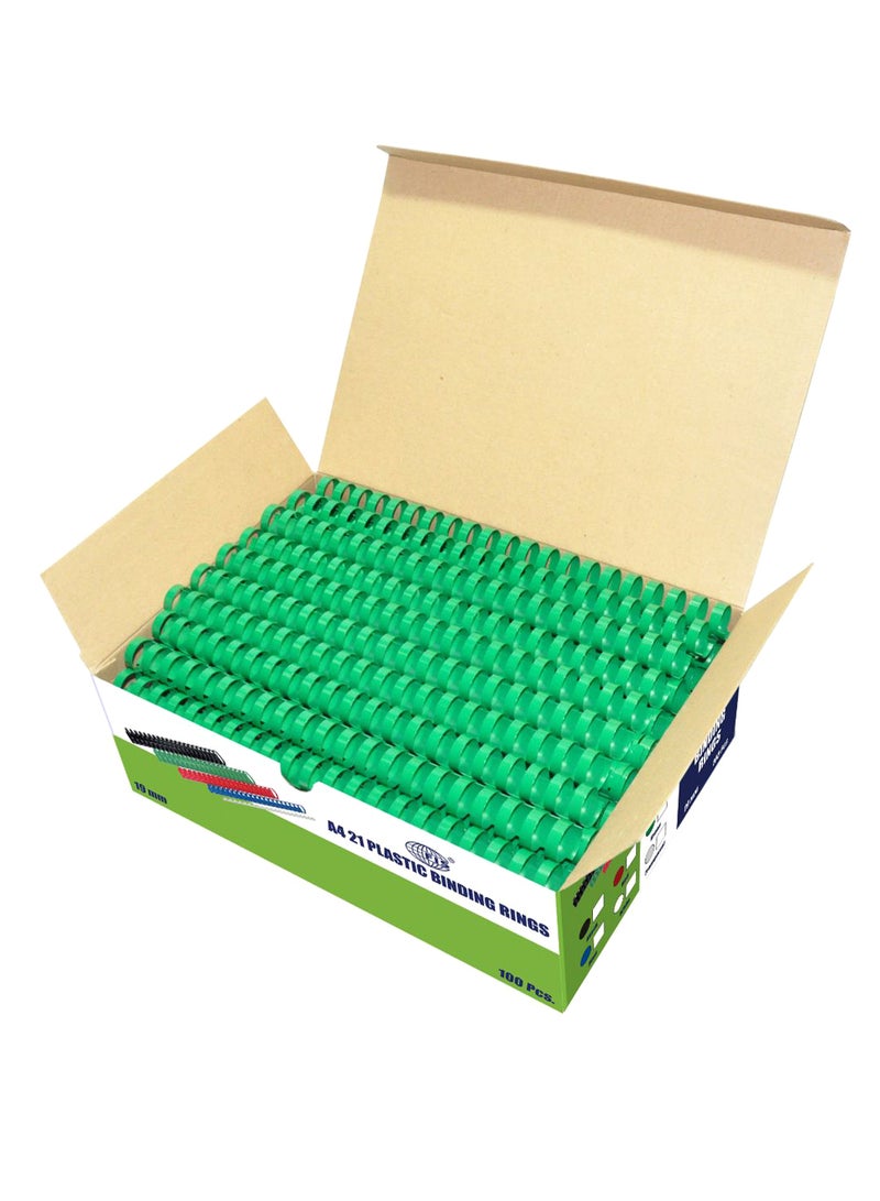 FIS 100-Piece Binding Ring Set Green - Image 1