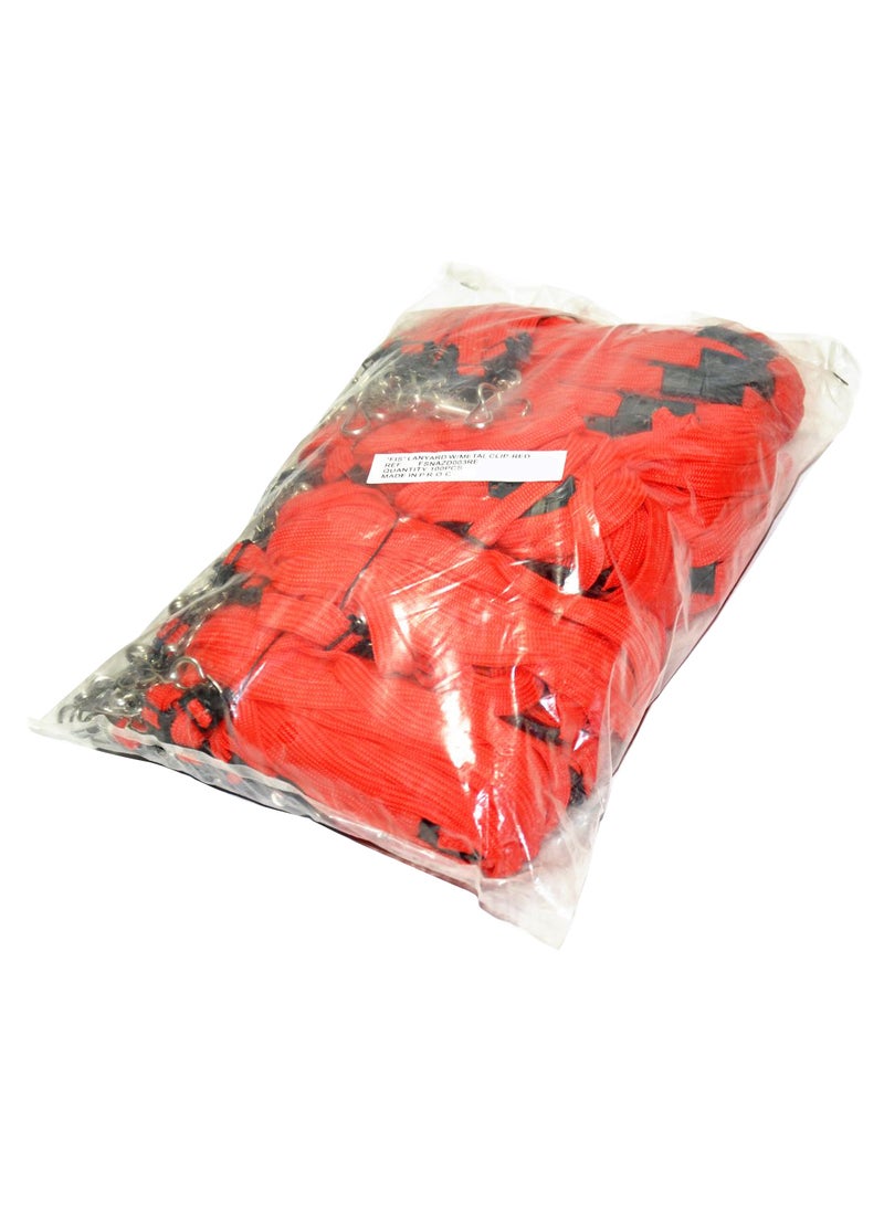 FIS - 100-Piece Badge Lanyard Set With Clip Red - Image 1