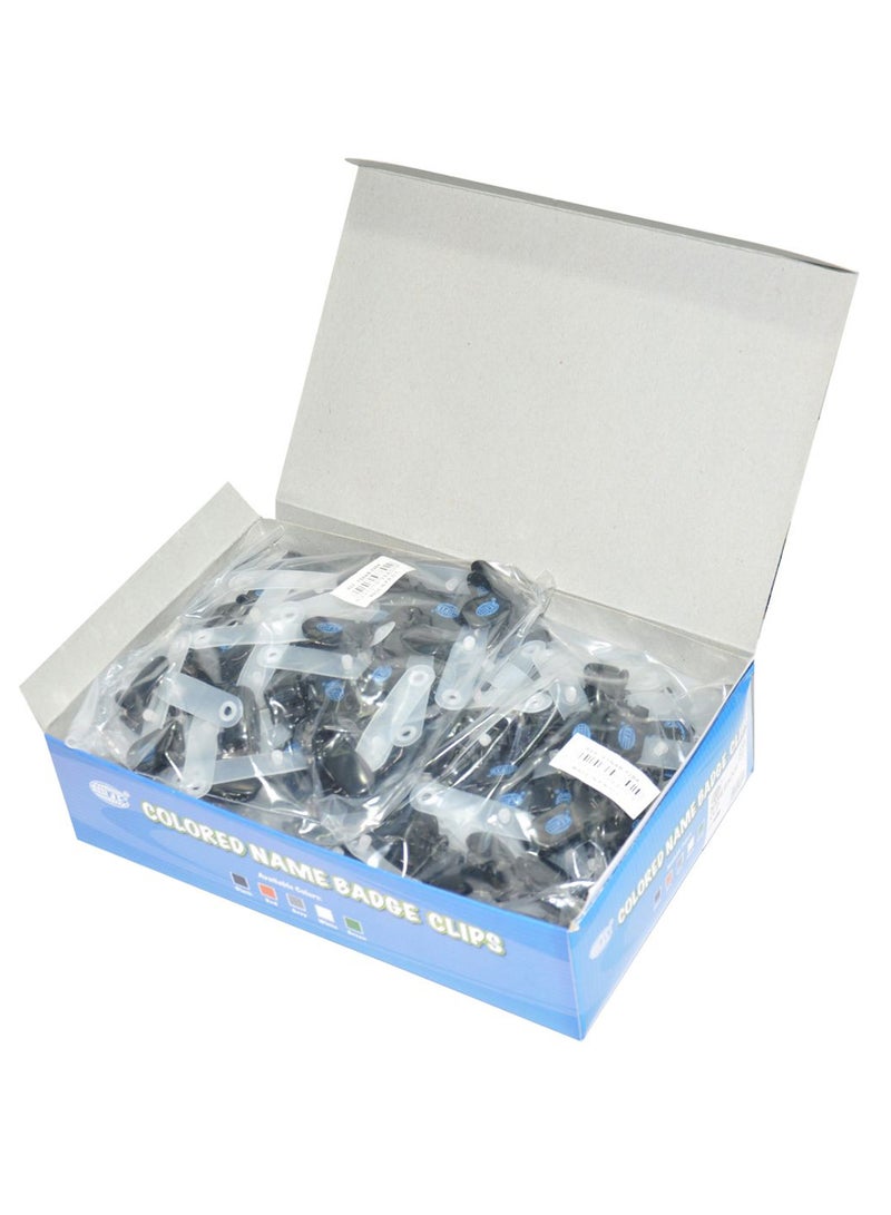 FIS 50-Piece Badge Clip Set Black/Clear - Image 2