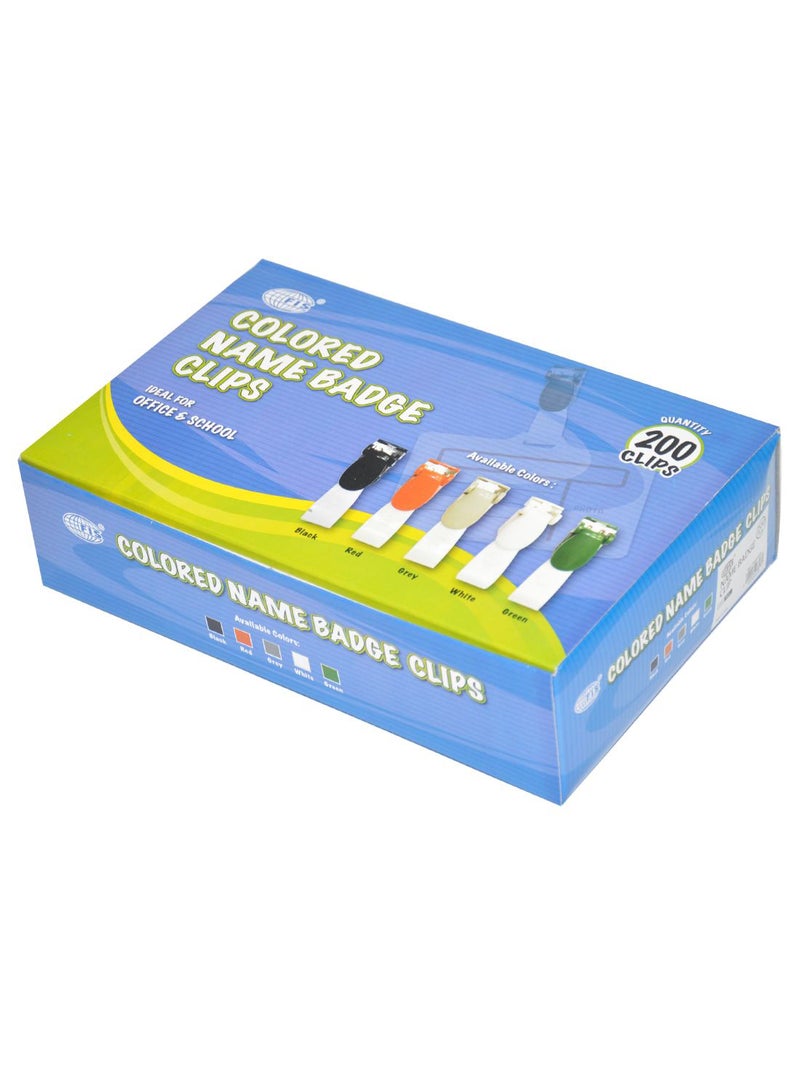 FIS 50-Piece Badge Clip Set Black/Clear - Image 3